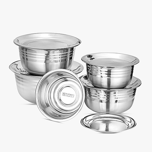 New Jonny Stainless Steel S.S SILVER BOWL WITH COVER